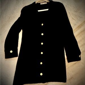 Zara Women's Black Blazer with Gold Buttons